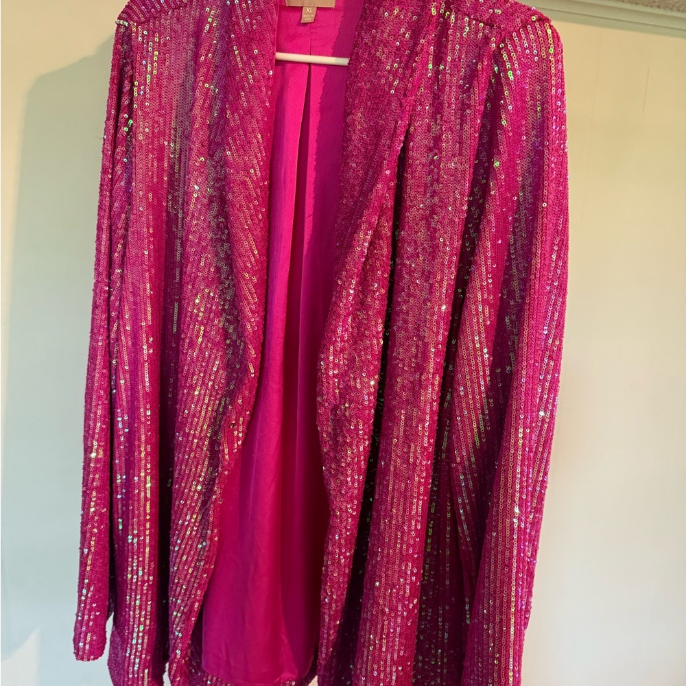Show me your mumu sparkly pink blazer